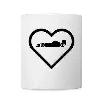 Herz Formel F 1 Rennauto Motorsport Rennwagen Auto - Tasse - Weiß - Vorne