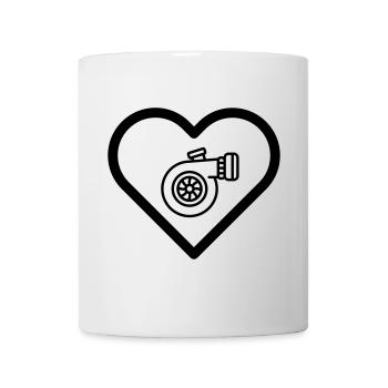 Heart turbocharger turbo motor car tuner tuner motif - Mug - white - Front