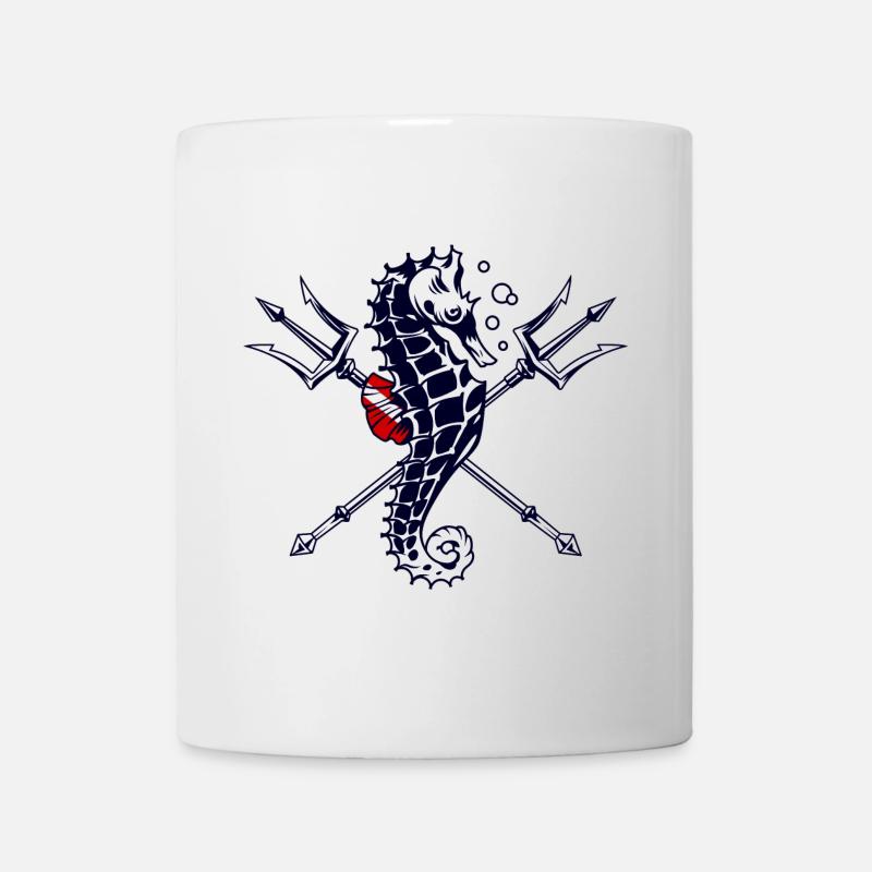 Taucher Trident Seepferdchen - Tasse - Weiß