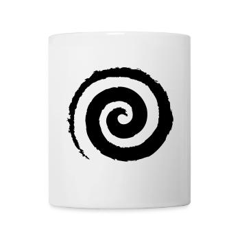 Schwarze Pinselstrich-Spirale - Tasse - Weiß - Vorne
