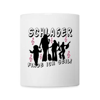 Schlager Liebe Shirt: Finde Ich Geil - Tasse - Weiß - Vorne