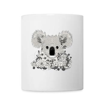 decorated koala bear with flowers and eucalyptus - Mug - white - Front