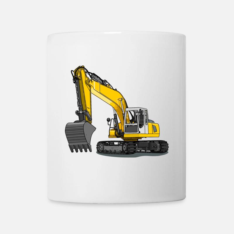 Bagger gelb - Tasse - Weiß