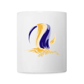 Symbole de l’équipe de volleyball de plage Couleurs du logo Sable - Mug blanc - blanc - Devant