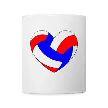 Volleyball Heart Blue White Red - Mug - white - Front
