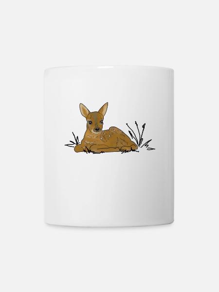 Rehkitz, Wald - Tasse - Weiß