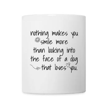 Coole T-Shirts für Frauen und Männer mit Hund - Tasse - Weiß - Vorne