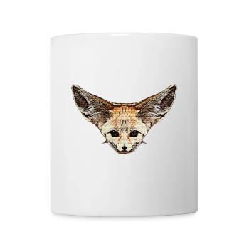 fox clothes girl, desert fox face - Mug - white - Front