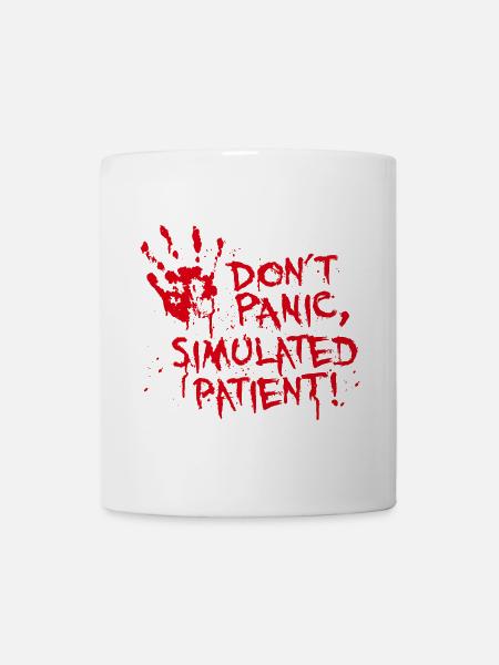 Keine Panik simulierter Erste-Hilfe-Ausbilder für Patienten - Tasse - Weiß
