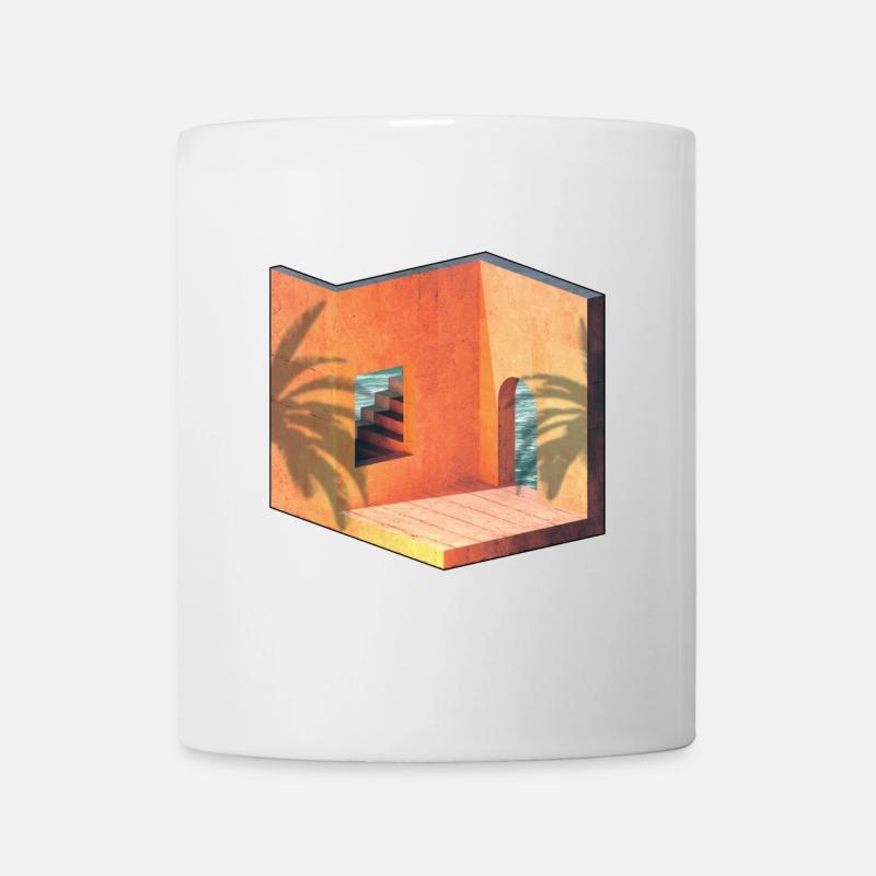 Soleil mer architecture été isométrique palmier - Mug blanc - blanc