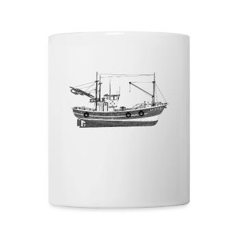 Seitenansicht eines Fischkutters - Tasse - Weiß - Vorne