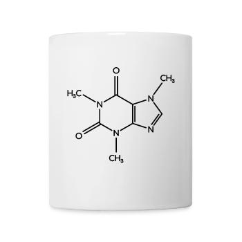 Koffein-Molekül - Strukturformel - Tasse - Weiß - Vorne