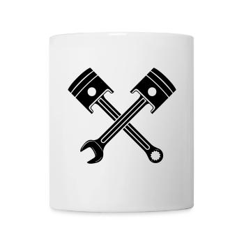 Clé de piston du moteur croisée - Mug blanc - blanc - Devant