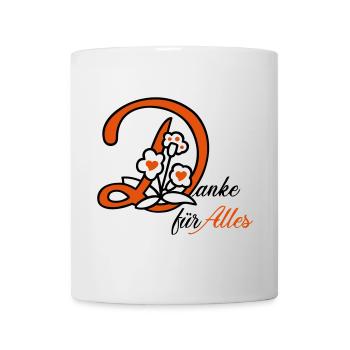 Danke, thanks, Liebe - Tasse - Weiß - Vorne