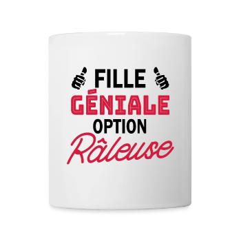 Fille géniale option râleuse - Mug blanc - blanc - Devant