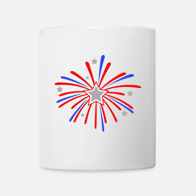 feux d'artifice nouvel an cadeau - Mug blanc - blanc