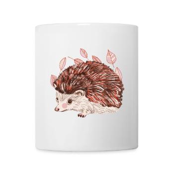 Autumn hedgehog with red fur accent - Mug - white - Front