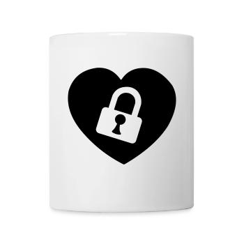Herz oder Herz mit Schloss aufgeschnitten mein Herz - Tasse - Weiß - Vorne