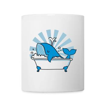Whale in the Bathtub – Funny Ocean Design - Mug - white - Front