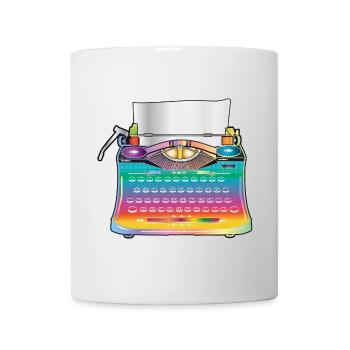 kunterbunte antike Schreibmaschine für Retro Fans - Tasse - Weiß - Vorne