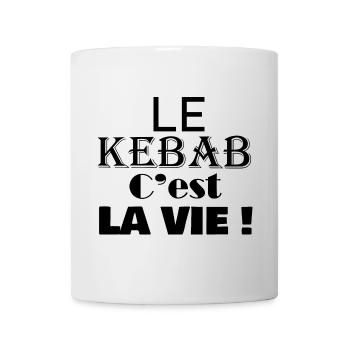 le KEBAB c'est la vie viande à griller fast food - Mug blanc - blanc - Devant