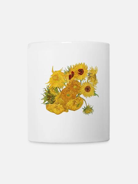 Van Gogh Sonnenblumen | Freigestellte Sonnenblumen - Tasse - Weiß