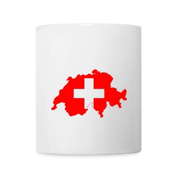 Schweizer Flaggenkarte - Tasse - Weiß - Vorne