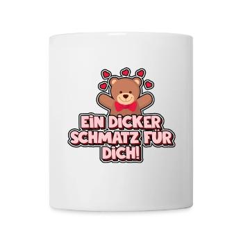 Ein dicker Schmatz für dich! Bär - Bären - Tasse - Weiß - Vorne