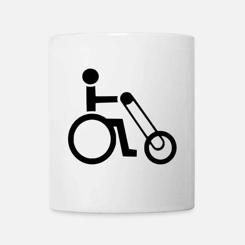 Utilisateur de fauteuil roulant avec symbole de handbike * - Mug blanc - blanc