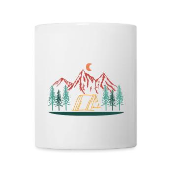 Camping Berge Nacht Zelt Natur Outdoor Abenteuer - Tasse - Weiß - Vorne