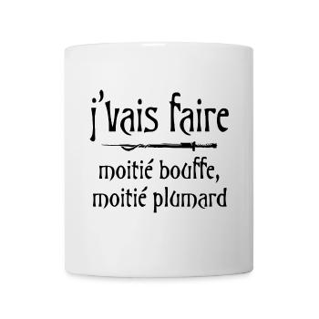 J'vais faire moitié bouffe moitié plumard Citation - Mug blanc - blanc - Devant