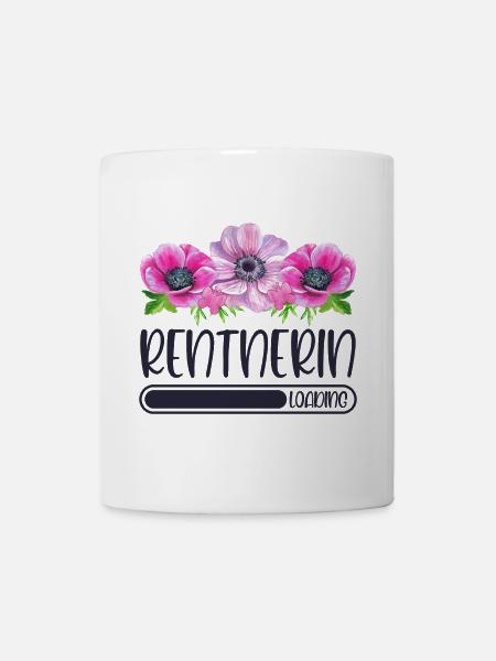 Rentnerin Loading Blumen - Tasse - Weiß
