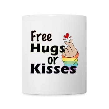 csd, free hugs, kisses, lgbt - Tasse - Weiß - Vorne