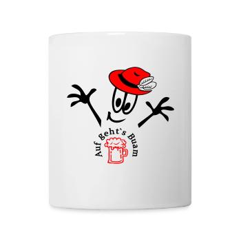 Auf geht's Buam, Comic - Tasse - Weiß - Vorne