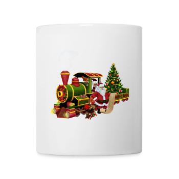 Santa avec un train - Mug blanc - blanc - Devant
