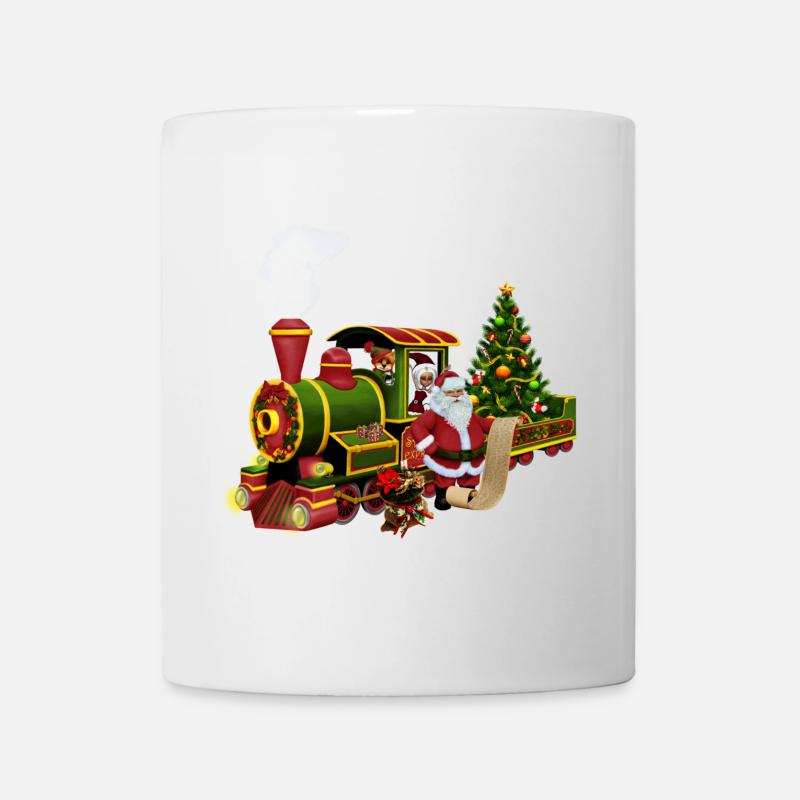 Santa mit einem Zug - Tasse - Weiß