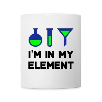 I'm in my element (flask, test tube, funnel) - Mug - white - Front