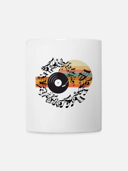 Retro Vinyl Rhythm Streifen - Tasse - Weiß