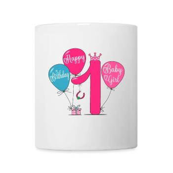 Joyeux anniversaire 1 bébé fille - Mug blanc - blanc - Devant
