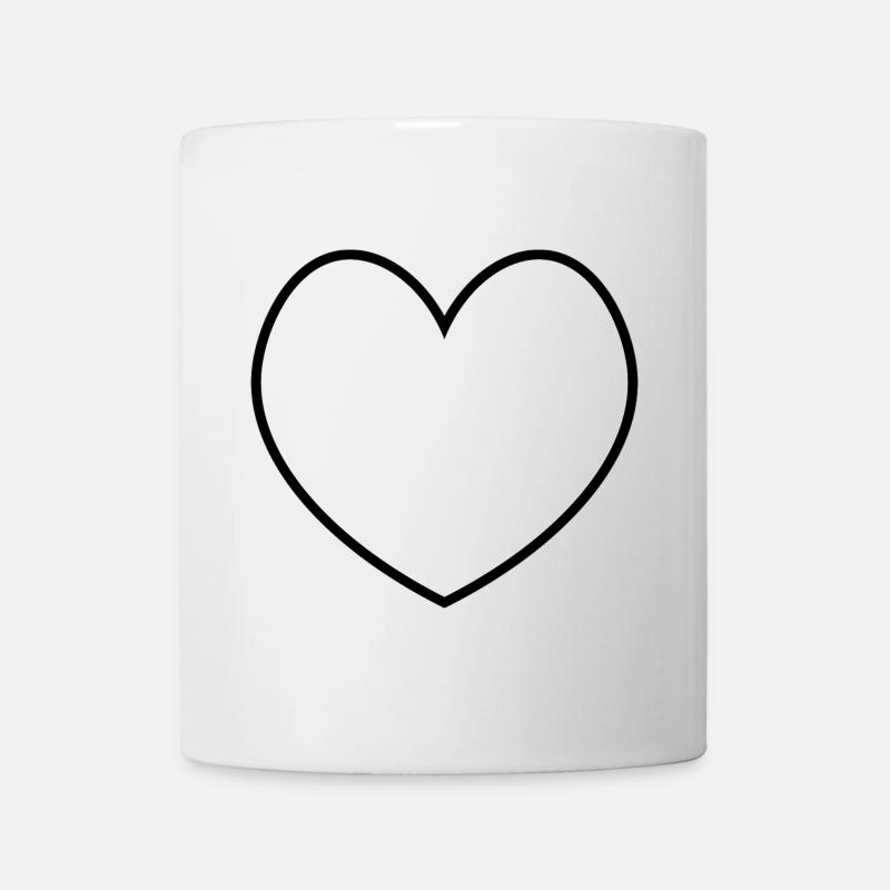 Contour noir blanc cœur - Mug blanc - blanc