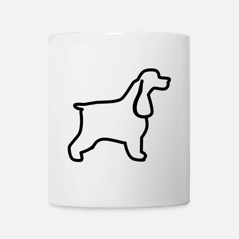 English Cocker Spaniel Umriss - Tasse - Weiß