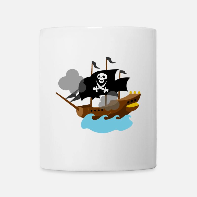 Piratenschiff im Meer - Tasse - Weiß
