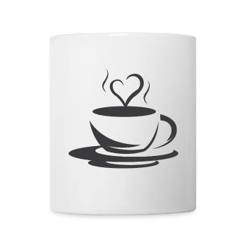 Cafe Coffee Illustration Logo icon Heart Love - Mug - white - Front