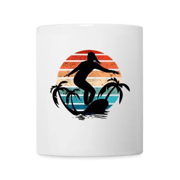 Surfer Girl Coucher de soleil - Mug blanc - blanc - Devant