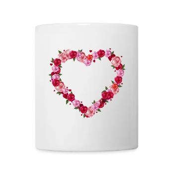 Roses Heart of shining roses and hearts - Mug - white - Front