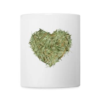 Cœur de foin aux teintes verdâtres chatoyantes - Mug blanc - blanc - Devant