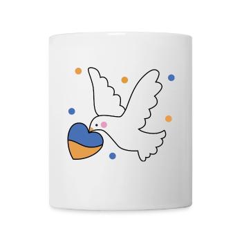 Playful dove heart print ukraine - Mug - white - Front