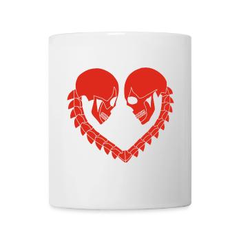 Red Skull Heart - Mug - white - Front