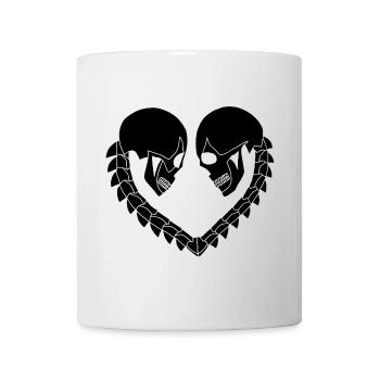 Heart of black skulls - Mug - white - Front