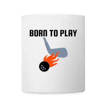 Born to play golf, golf clubs, golf ball, flames - Mug - white - Front